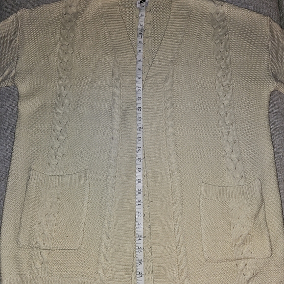 Women's Cream Sweater Cardigan - Picture 3 of 4
